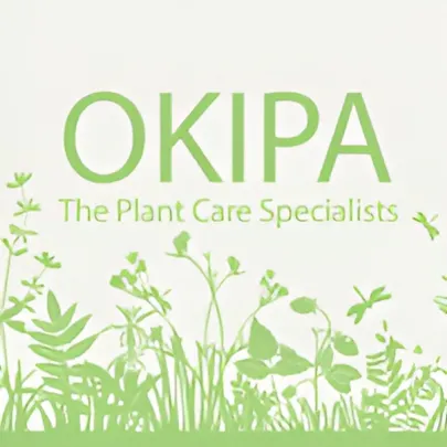 OKIPA banner with plants
